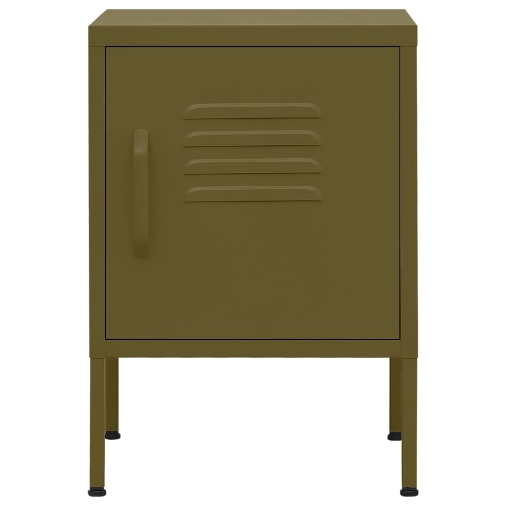 Nightstand Olive Green 35x35x51 Cm Steel
