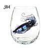 Durable Thick Base Glass Cups Stemless Wine Glasses with Marine Animal Pattern, 420ml Capacity, High Borosilicate Decorative Aesthetic Water Tumblers