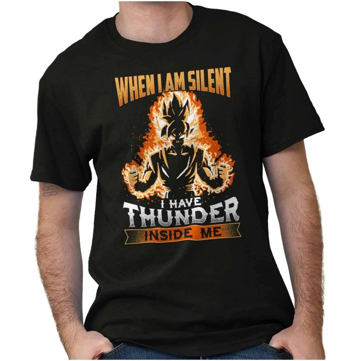 

When Silent I Have Thunder Inside Me Anime Womens or Mens Crewneck 100% Cotton T-shirt Mens Tees Top Tee XL
