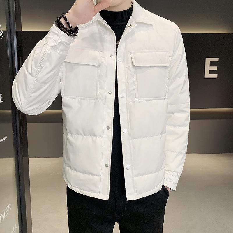 Winter Lapel Men's Tooling Solid Color Can Be Opened Down