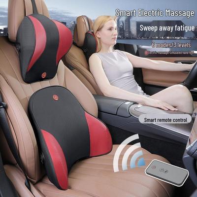 Universeel Auto Massage Memory Foam Hoofdsteun & Lendensteunkussen met Afstandsbediening