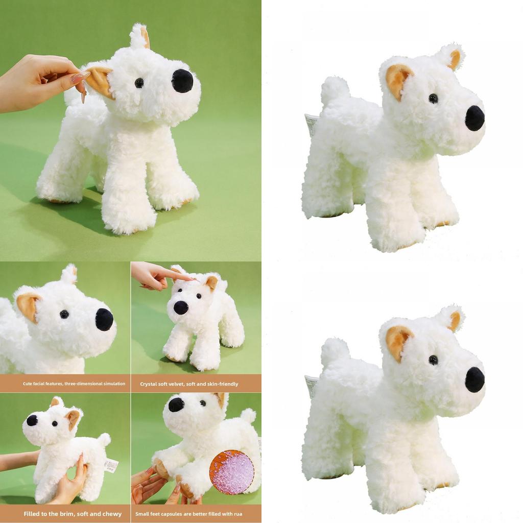 Plush West Highland Terrier Dog Toy With Super Soft Short Pile For Kids And Collectors