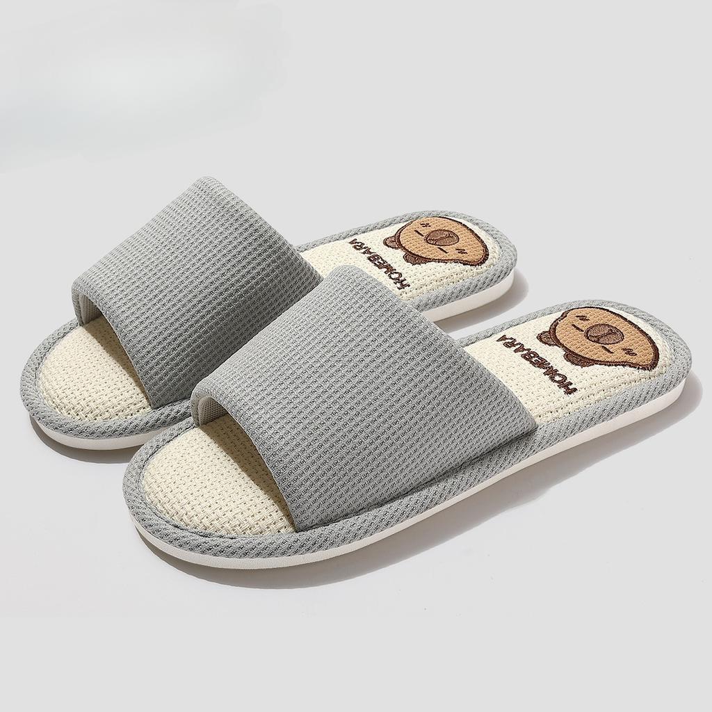 Fashion Capybara Summer Women Slippers Cute Cartoon Home Slippers Comfortable Platform Ladies Fashion Linen Indoor Slipper Wholesale
