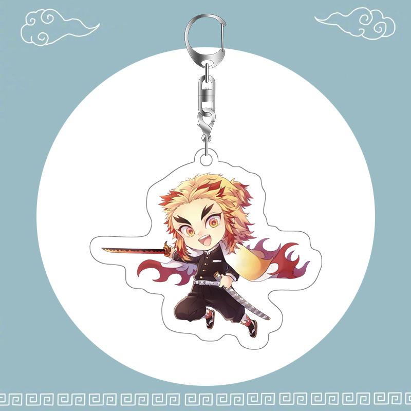 Anime Demon Slayer Keychain Acrylic Pendant Cartoon Accessory Dropshipping Support Custom Bulk Order Gift for Fans