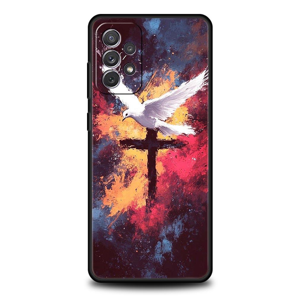 Cross Pattern Element Design Phone Case for Samsung Galaxy A55 A35 A17 A07 A15 A13 A25 A51 A71 A72 A73 A32 A52 A52S A41 Soft TPU
