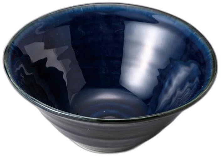 Eggplant Navy Blue Salad Bowl Large X X Medium Bowl Setomonohonpo [14.8 14.8 6cm]