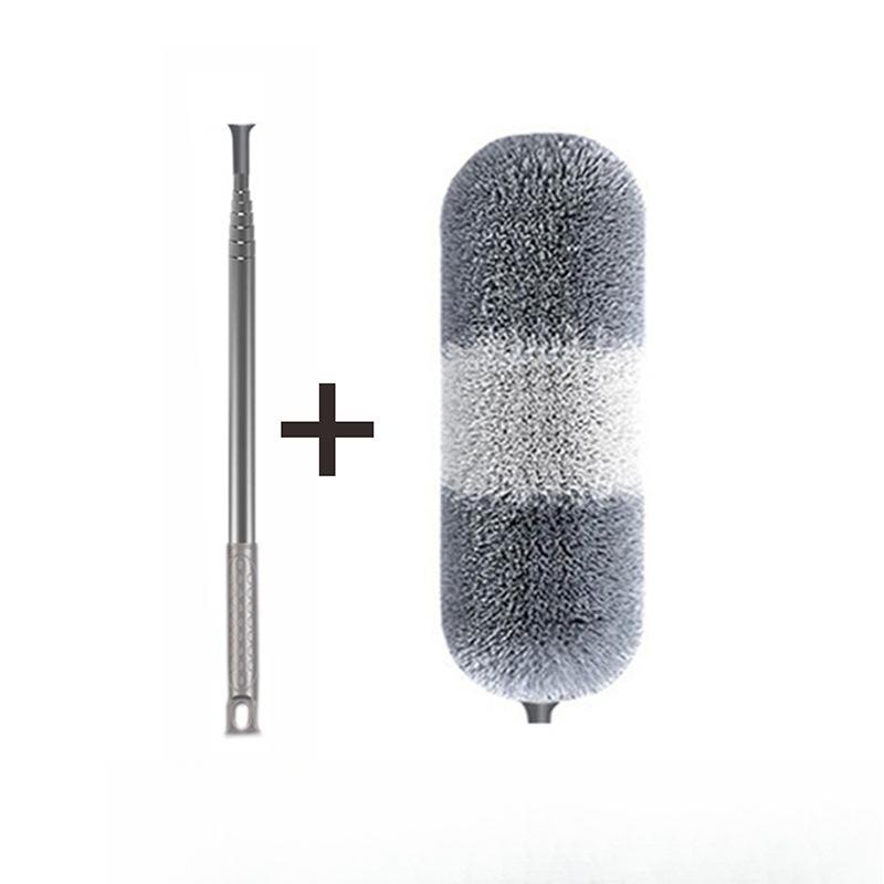 2.8M Extended Chicken Feather Duster Extendable and Curved Ceiling Cleaning Broom Household Electrostatic Dust Collector