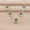 Green Amethyst Gemstone Silver Handmade Necklace16-18" 925 Sterling Silver Women Jewelry Gift For Birthday RN-3-14
