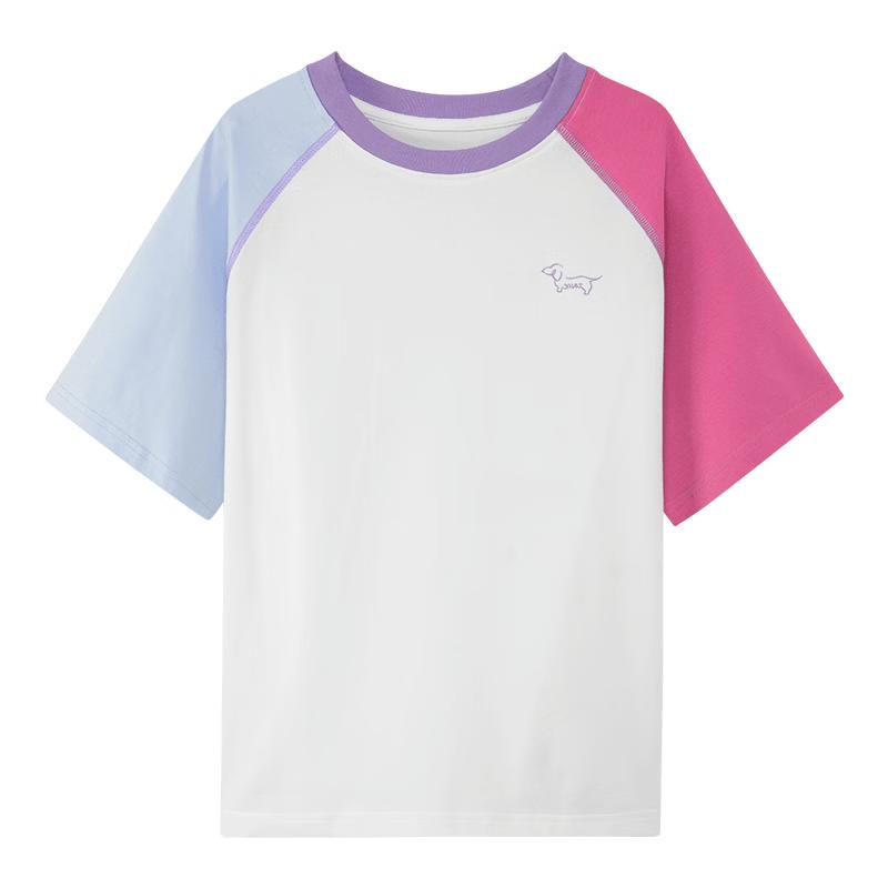 Girl's Summer Cool Breathable Color-block Raglan T-shirt