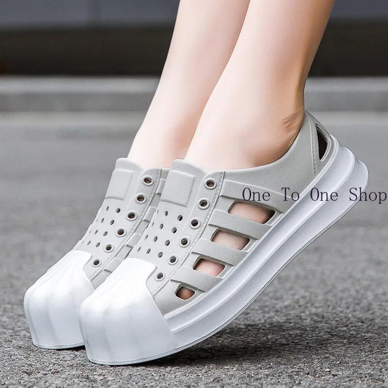 Summer Couple Hollow Hole Shoes Wearing Casual and Fashionable Beach Breathable and Non slip Soft Sole Sandals Dance