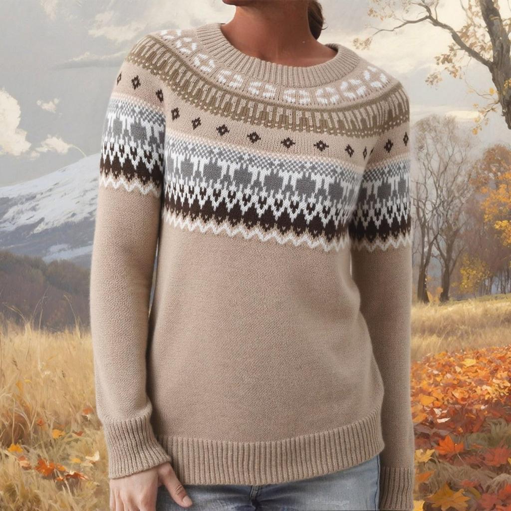 Damenmode-Pullover, Rundhalsausschnitt, lockerer Pullover, langärmliger Strickpullover