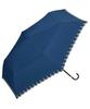 Folding Star Scalloped Navy Light UV UPF Suitable for Sunny and Rainy Star Wpc. Parasol, Sunshade, Pattern, Edge, Mini, (100% Blocking, 100% Cut, 50+,