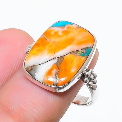 Natürlicher Oster-Türkis Edelstein 925 Sterlingsilber Designerring Größe 7.5 US