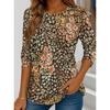 Hauts pour Femmes Imprimé Floral Col Rond Manches Longues T-shirt Automne Décontracté Ajusté Pull Haut à Manches Longues pour Femme
