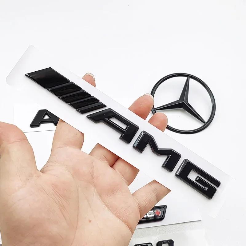 1pcs Black A45S Logo Turbo 4MATIC Badge Car Rear Star Sticker Trunk AMG Emblem For Mercedes Benz A 45S AMG W177 Accessories
