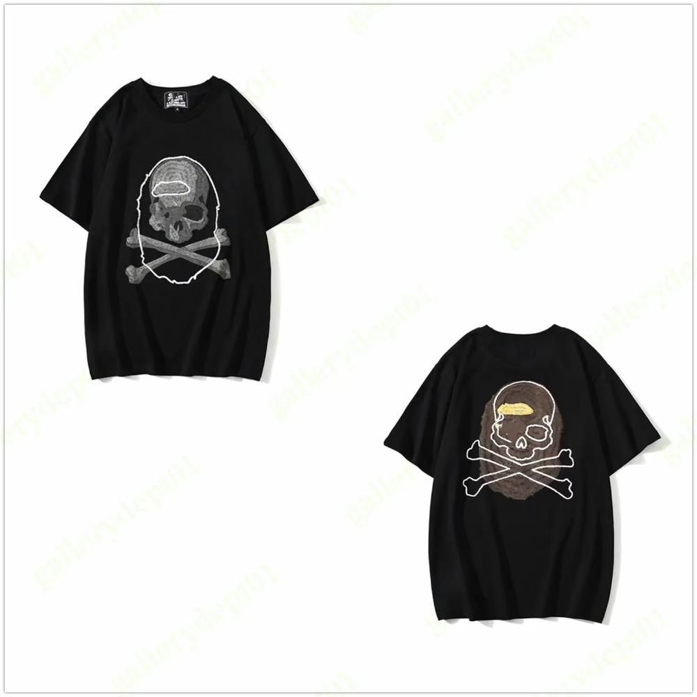 Summer Fashion Heavyweight Retro Men's Fun Skull Head 100% Cotton Printed Round Neck High Quality Casual Fitness Street T-shirt