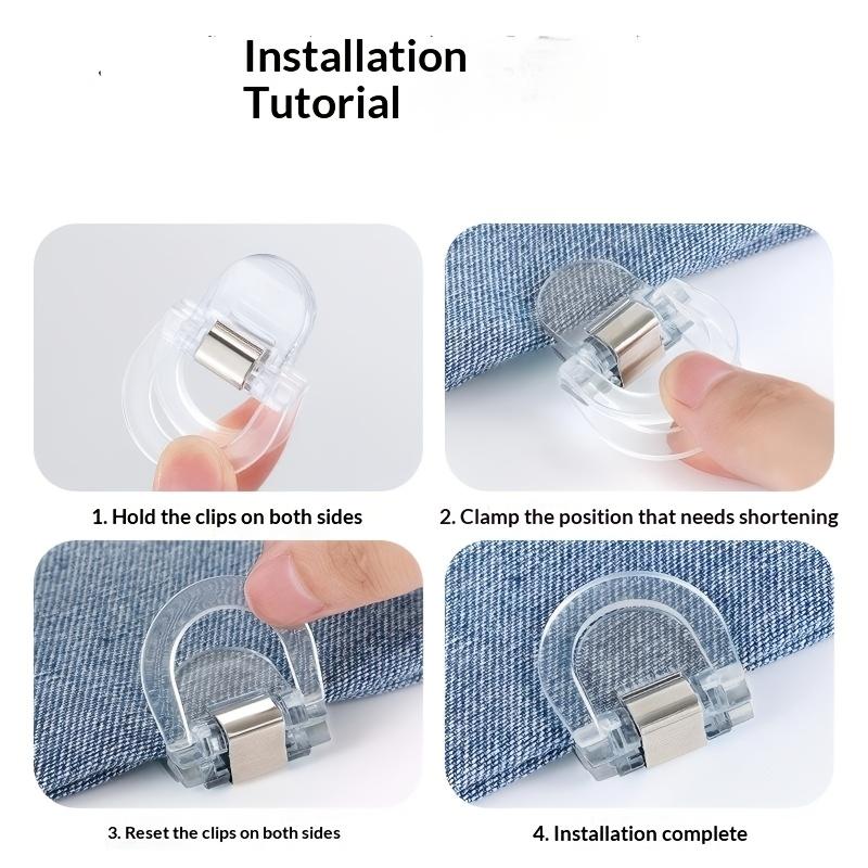 2/4/6pcs invisible leg shortening clip, non-slip pants edge clip, used for anti-drag pants hem fixing device, seam-free hidden