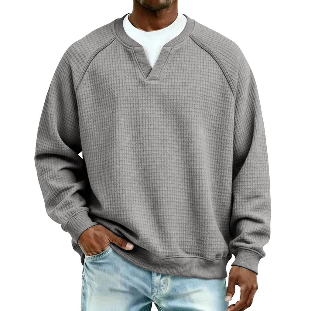 Pull Tricot Décontracté à Col pour Homme - Manches Longues pour Tenue Quotidienne