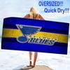 St. Louis Blues Aufdruck Strandtuch, Großes Weiches Schnelltrocknendes Handtuch für Strand Camping Schwimmen