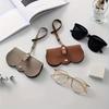 1pc Litchi Embossed Glasses Cover Cute Hanging PU Leather Sunglasses Reading Glasses Storage Bag Portable Travel Eyewear Holder