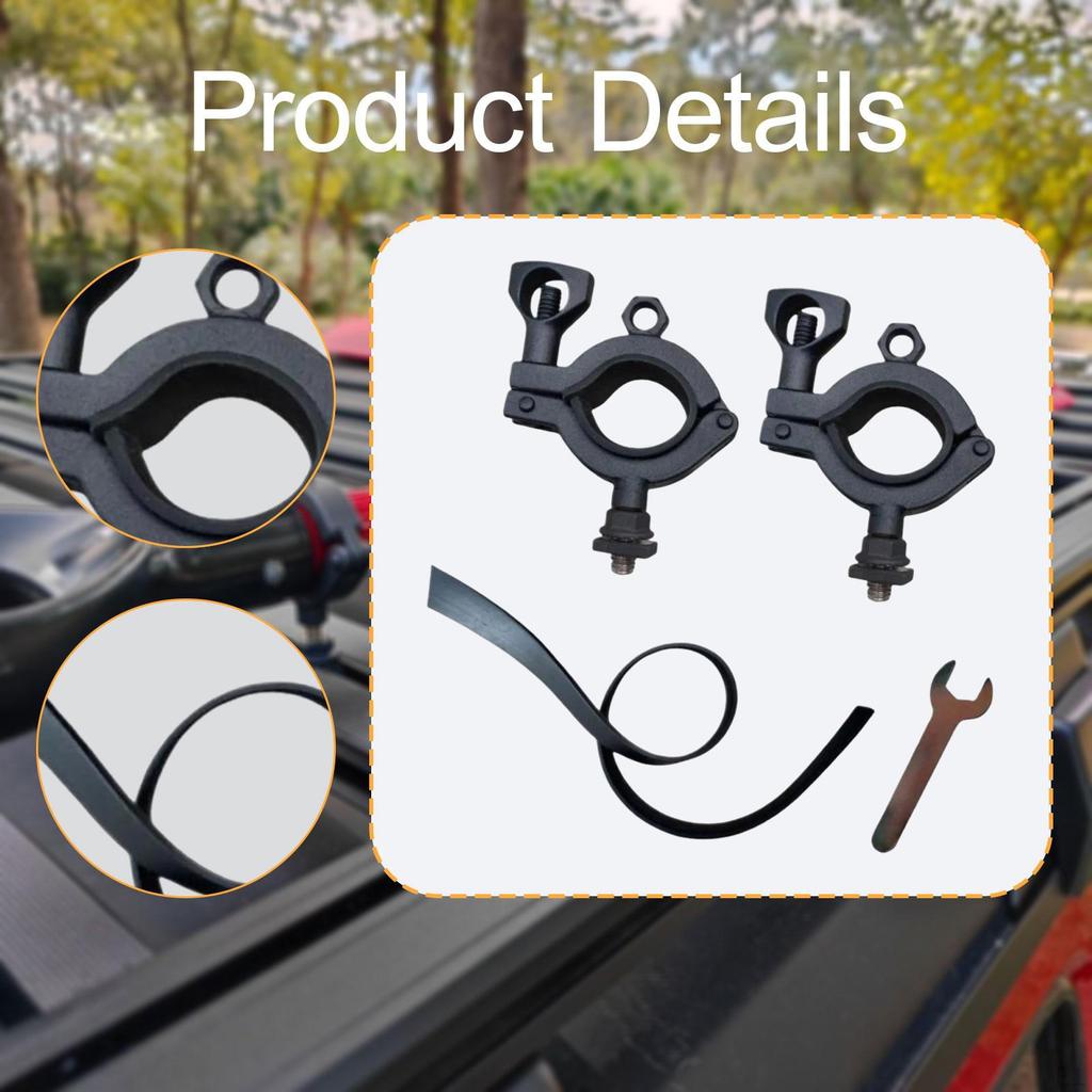 2 Pieces Roof Rack Shovels Mount Bracket, Axe Holder, Holder Rubber Grip Kit for