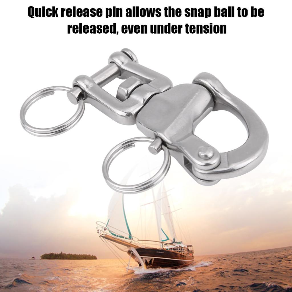 316 Stainless Steel Jaw Snap Shackle for Sailboat Spinnaker Halyard 01#