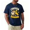 Summer Casual T-Shirts Chicken Banana Graphic Tee Fashion Trend Meme PrintUnisex Loose Round Neck Short Sleeve T Shirts