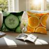 Healthy Fresh Food Anime Style Art Cushion Cover Pillowcase Antidustmite Invisible Zipper Short Plush Sofa Cushion
