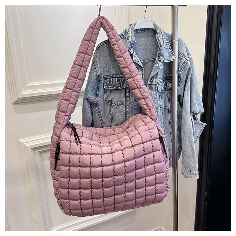 Popular Pleated Cloud Bag Fashionable One-shoulder Portable Dumpling Large Capacity Down Cotton Underarm Female