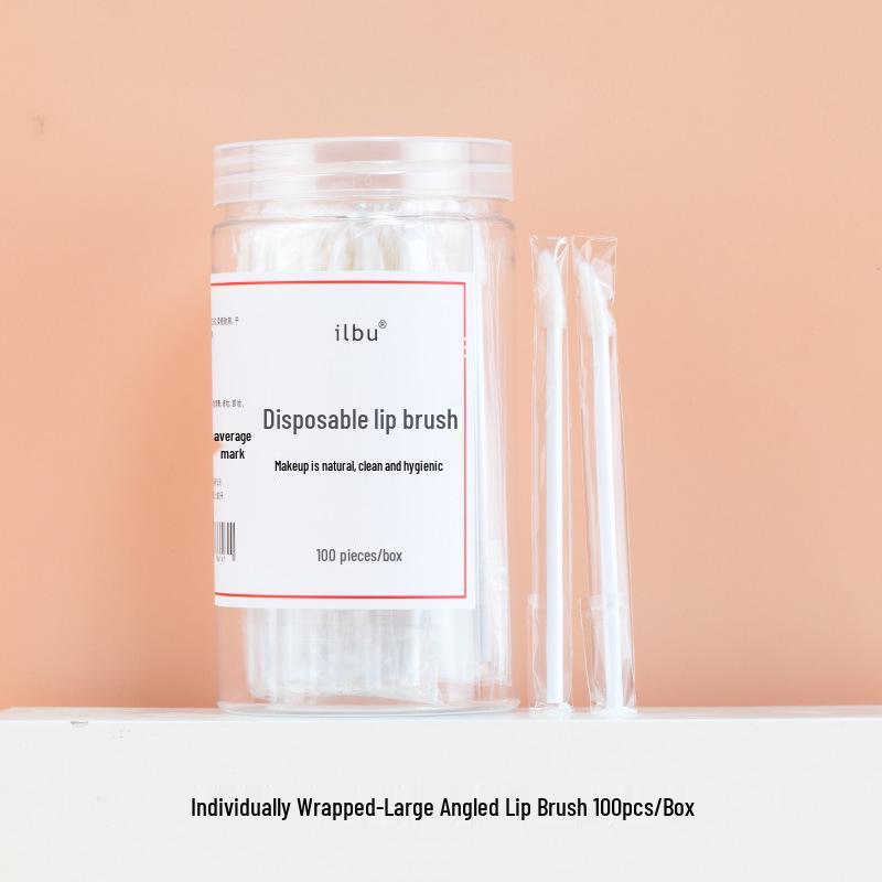 

Individually Wrapped Double-Headed Lip Brush - Professional Disposable Lipstick and Gloss Applicator 25 per Bag