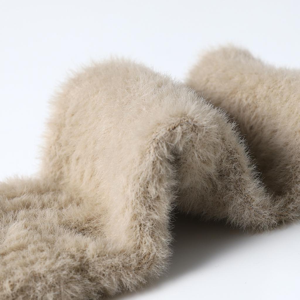 Botvotee Fall Winter Women Arm Warmers Mink-Like Velvet Fingerless Gloves Y2K Wrist Warmers