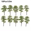 10Pcs Model Trees Ornaments Decoration Railroad Diorama Scenery Plastic Scale Scene For House Living Room Kitchen Decor