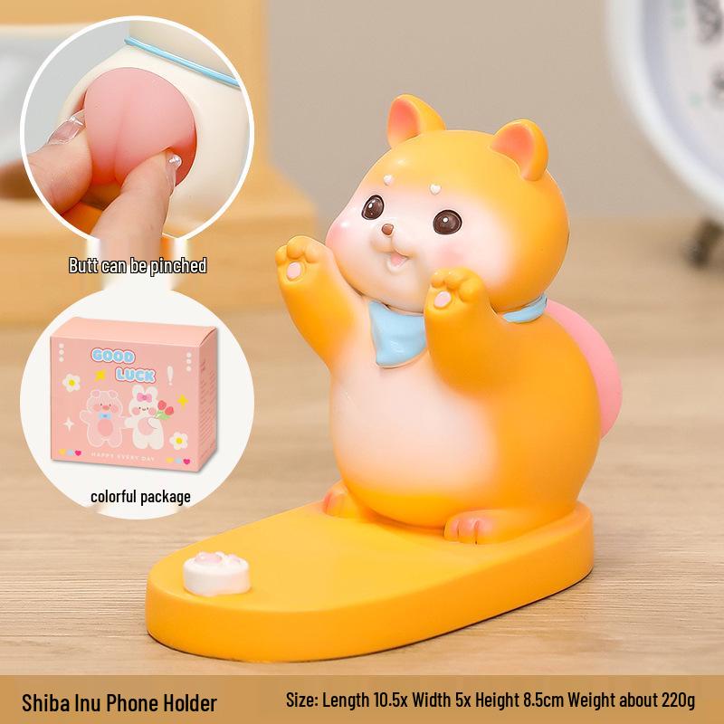 Resin Cartoon Phone Holder - Creative Small Ornament Figure