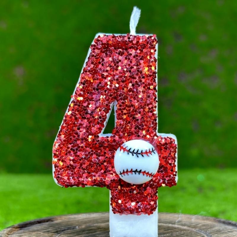 Children's Birthday Candles 0-9 Number Baseball Candle for Boy Original Birthday Candles Party Cake Topper Decoration