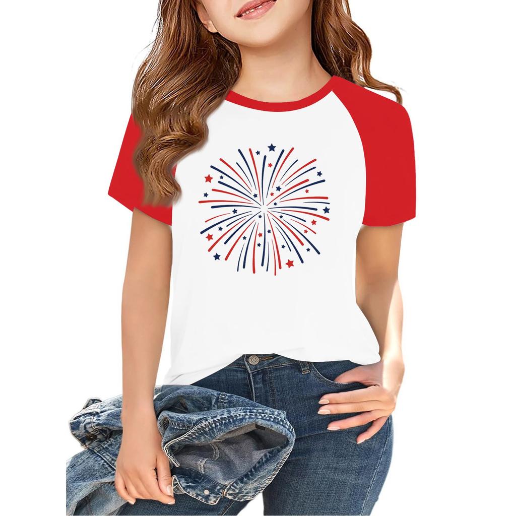 Topy pro mládež Dětské pro kluky a holky 2-10 let Kulatý výstřih Krátký rukáv Trendy topy