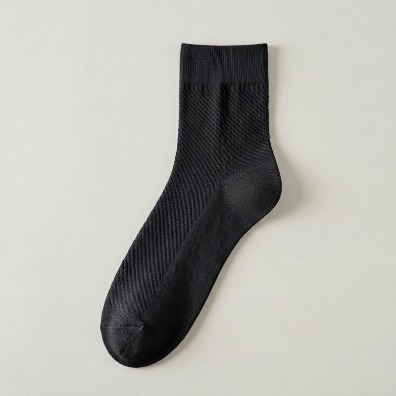 

Boneless Men s Socks - Men s Mid-calf Pure Cotton Socks, Summer Odor-resistant, All-cotton, Sweat-absorbing, Breathable Mesh Short Socks, Thin Style 1 pair чёрный