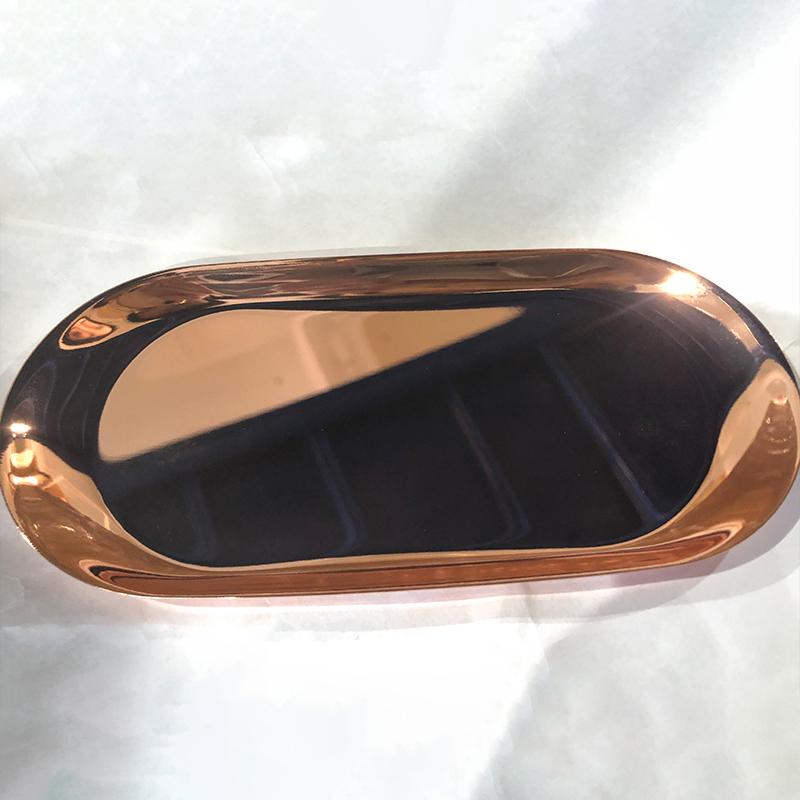 Prato de jantar estilo nórdico dourado Prato de sobremesa de aço inoxidável Bandeja de bolo de frutas e nozes