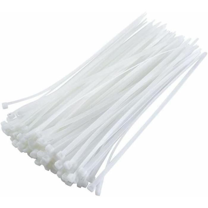 Serres-Câble - Lot de 100 - Plastique - 100mm - 2,5mm - Blanc