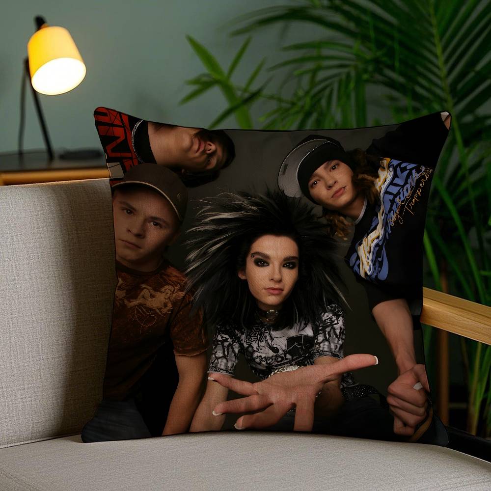 Музыкальная группа Tokio Hotel Наволочка Защита от пылевых клещей Невидимая молния Диван-кровать 12x12Inch