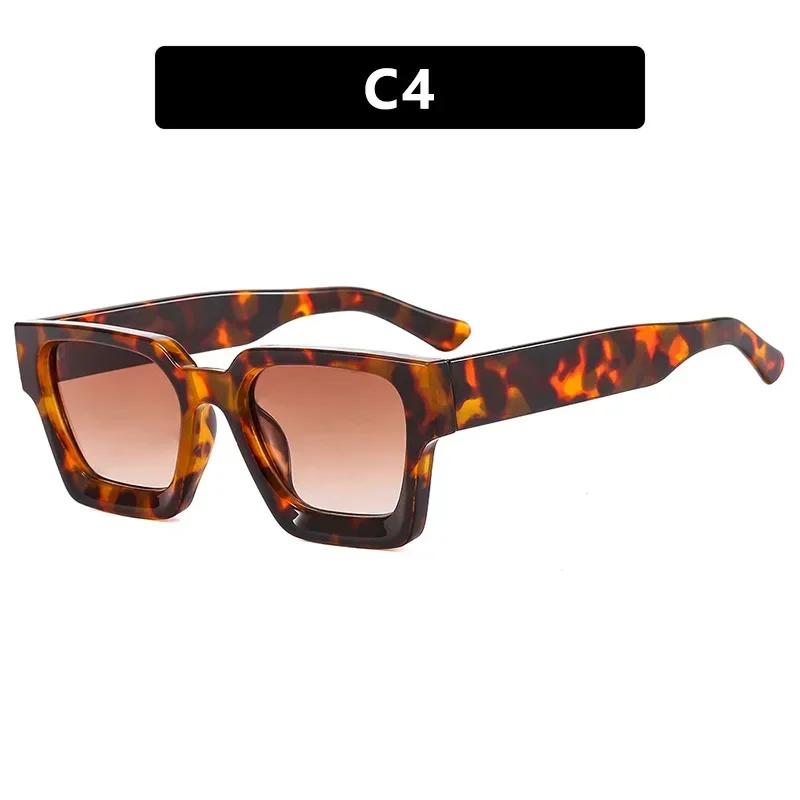 Trendy Square Wide Leg Sunglasses HD Gradient Lenses for Beach Parties Outdoor Travel Fashion Essential