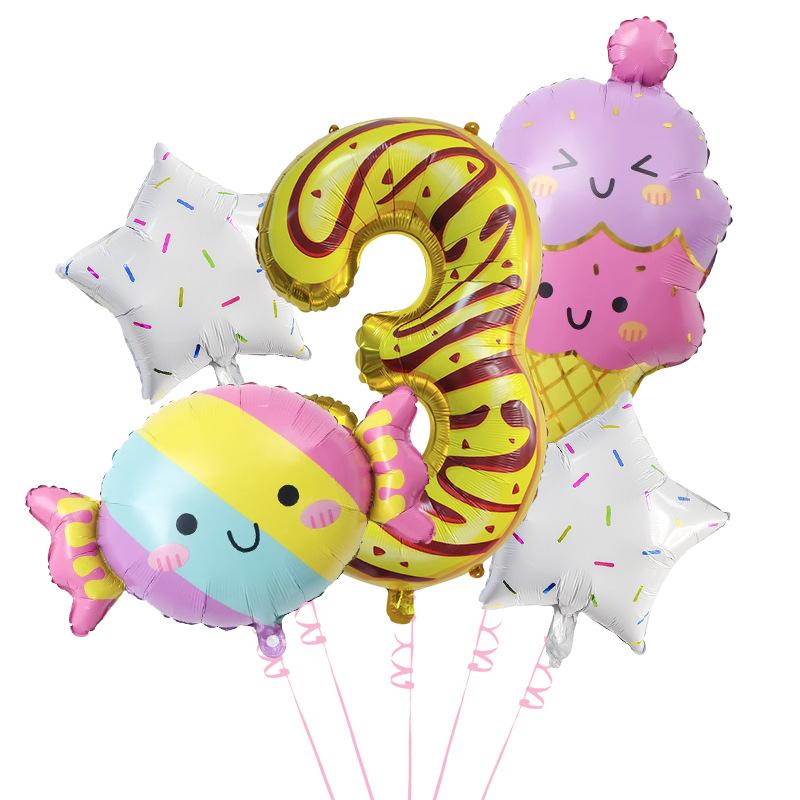 Ice Cream Candy Digital Balloon Set Children's Birthday Set Baby Shower Scene Arrangement