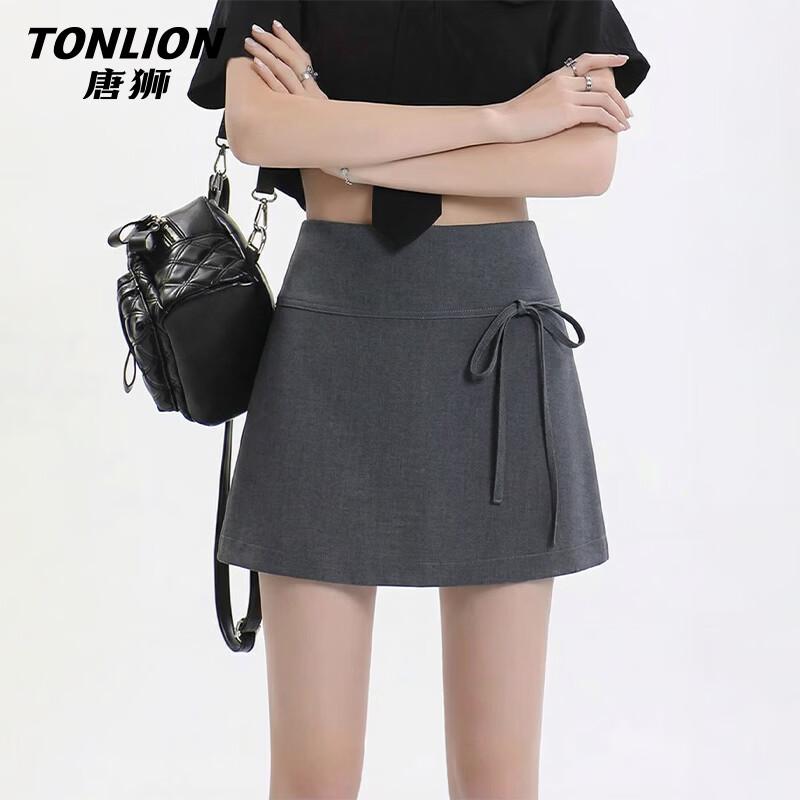 TonLion Women s High-Waist A-Line Short Skirt M