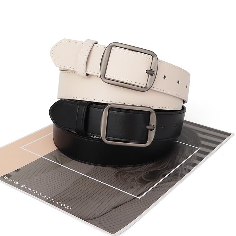 Style Retro Womens Belt Square Buckle Design For Women Men Casual Waist Match
