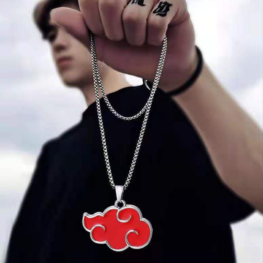 Colar Akatsuki Itachi Símbolo Nuvem Vermelha Naruto