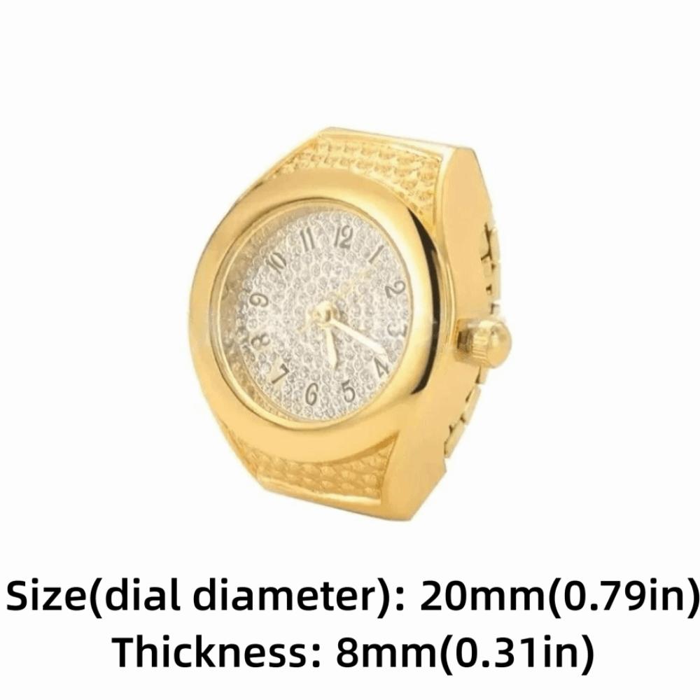 Fashion Alloy Ring Watch Stainless steel Full Inlay Diamond Diamond Rings Watch Quartz Watch Jewelry Gift
