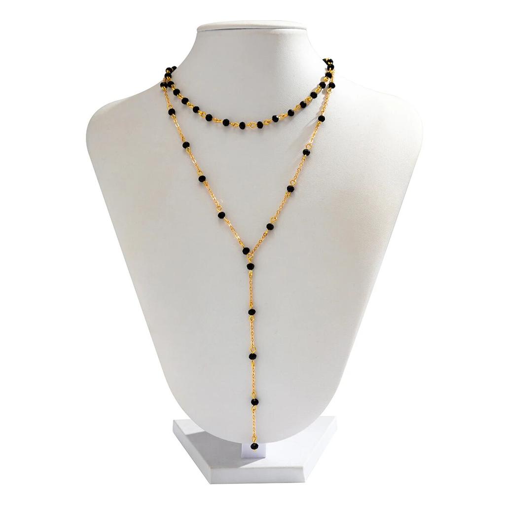 Salircon Boho Multi-camadas Cristal Contas Corrente Colar Sexy Longo Pingente Borla Frente Peito Corrente Colar Moda Festa Jóias