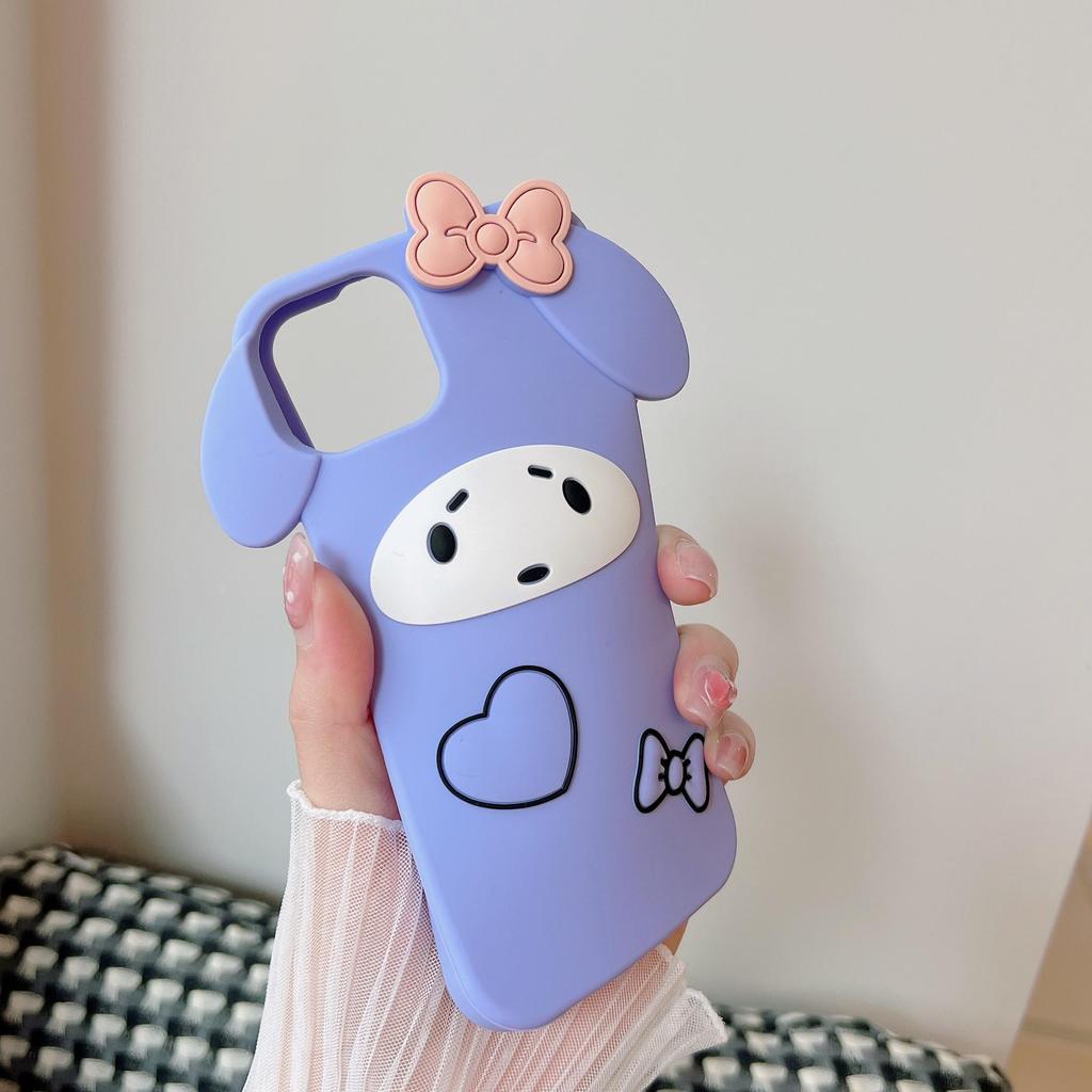 Bubble Phone Case for iPhone11 12 Pro Max Mini XR X XS 7 8 6 Plus SE 2020 3D Cartoon Dog Silicone Case For Girls