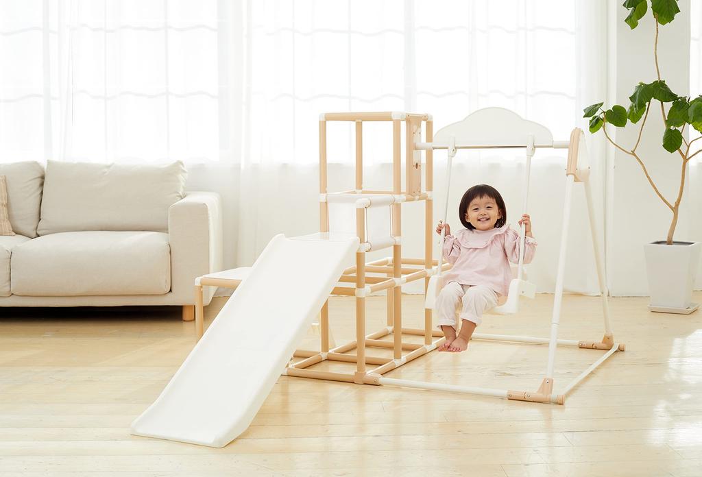 Nonaka Seisakusho CATCH Me Folding Long Slope Kids Park SP Natural (Jungle Gym, Slide, Swing, Horizontal Bar)