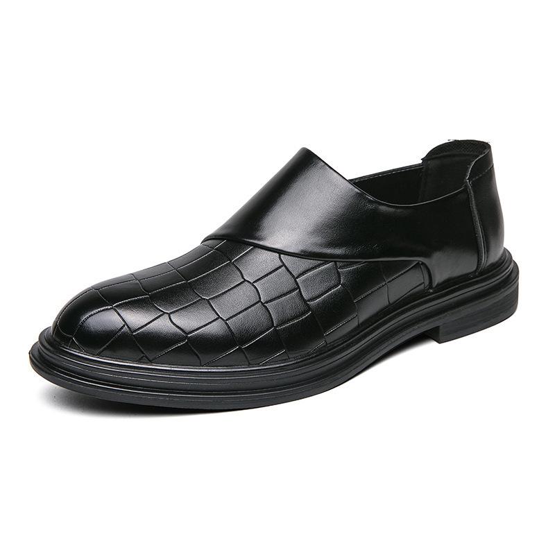 2025 Spring/Autumn Men s Large Size Leather Loafers - Casual Business & Wedding Shoes 41 чёрный