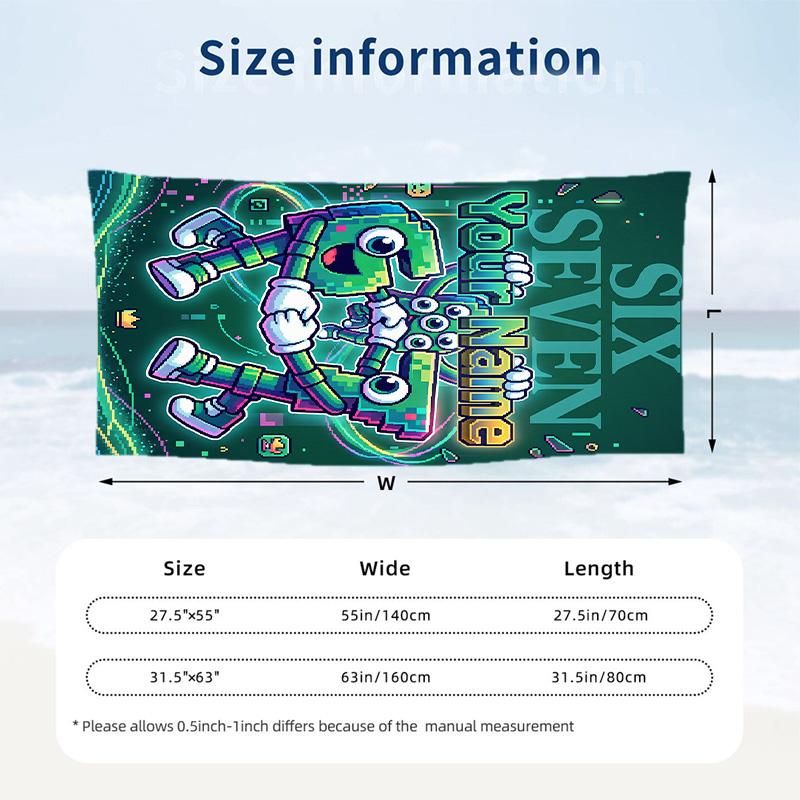 Family Friends Theme Beach Towel Personalized Custom Name & Text Soft Quick Dry Beach Towel for Swimming Travel
